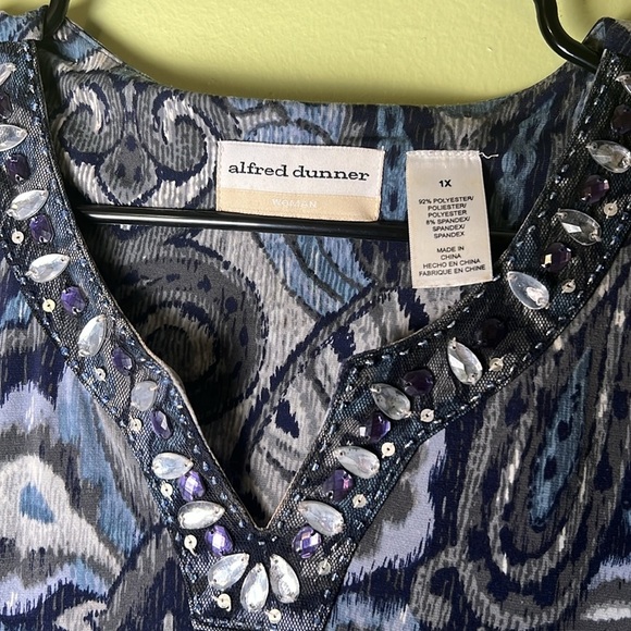 Alfred dunnrer mob wife,granny core womens Blue Paisley Top , - Picture 5 of 8